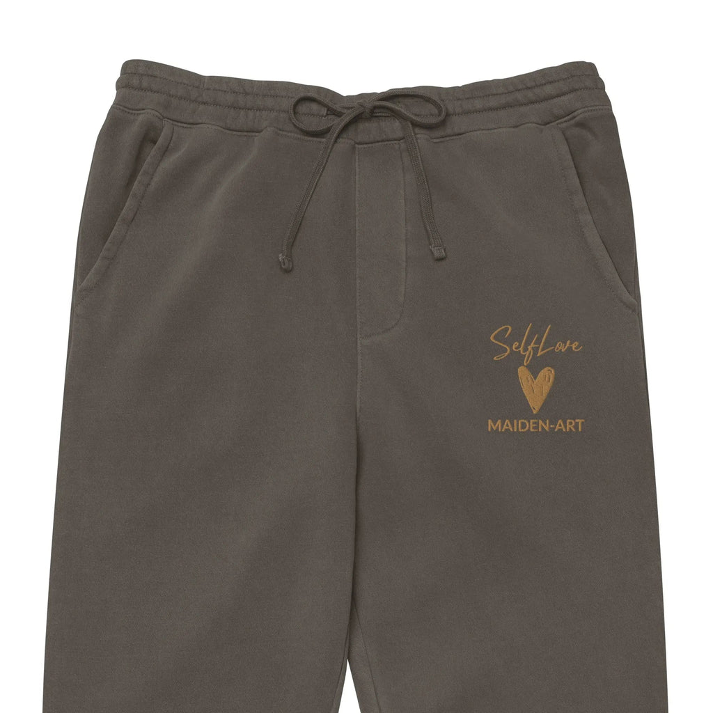 Self Love Unisex pigment-dyed sweatpants with Old Gold Embroidery - unisex sweatpants