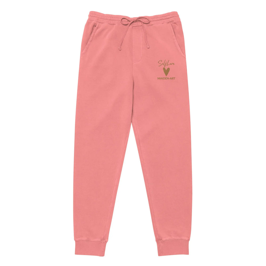 Self Love Unisex pigment-dyed sweatpants with Old Gold Embroidery - unisex sweatpants