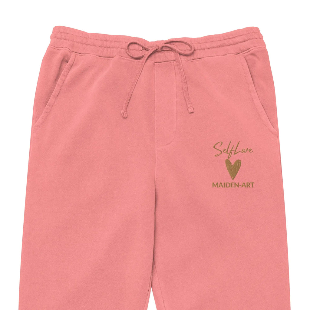 Self Love Unisex pigment-dyed sweatpants with Old Gold Embroidery - unisex sweatpants